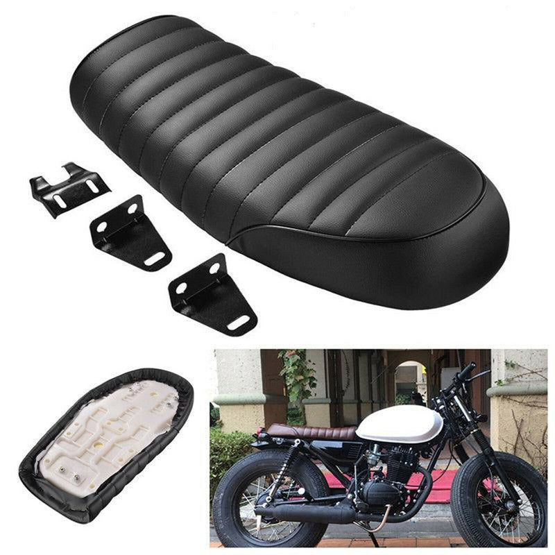 Durable Motorcycle Hump Flat Brat Seat Saddle for Cafe Racer Universal