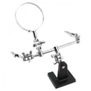 Third Hand Soldering Iron Stand Helping Clamp Magnifying Glass with 2 Alligator