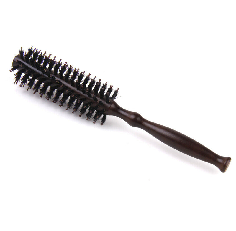 Wood Handle Hairdressing Bristle Curling Round Hair Comb Brush Hairbrush