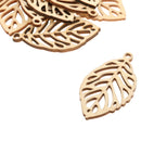 10 Sheets Of Leaf Shape Wooden Pendants Gift Tags Crafting Name Cards