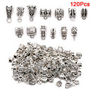 120Pcs Metal Connectors Spacer Beads Bail Tube Beads Charms DIY Jewelry Maki FT