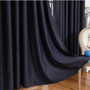 Single Panel Eyelet BLOCKOUT Curtain LINEN TEXTURE, Navy Drape 100x250cm