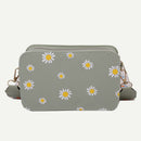 Small Fresh Leather Shoulder Bags Women Girls Floral Messenger Bags (Green)