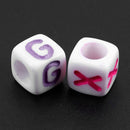 Letter Beads, 100 Pieces, Multicolored, Loom Bandz, Dice, Bracelet D6X8