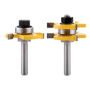2 x T Shape Tongue & Groove Router Bit, Carbide Tipped, 1/4" Shank, 3 Teeth