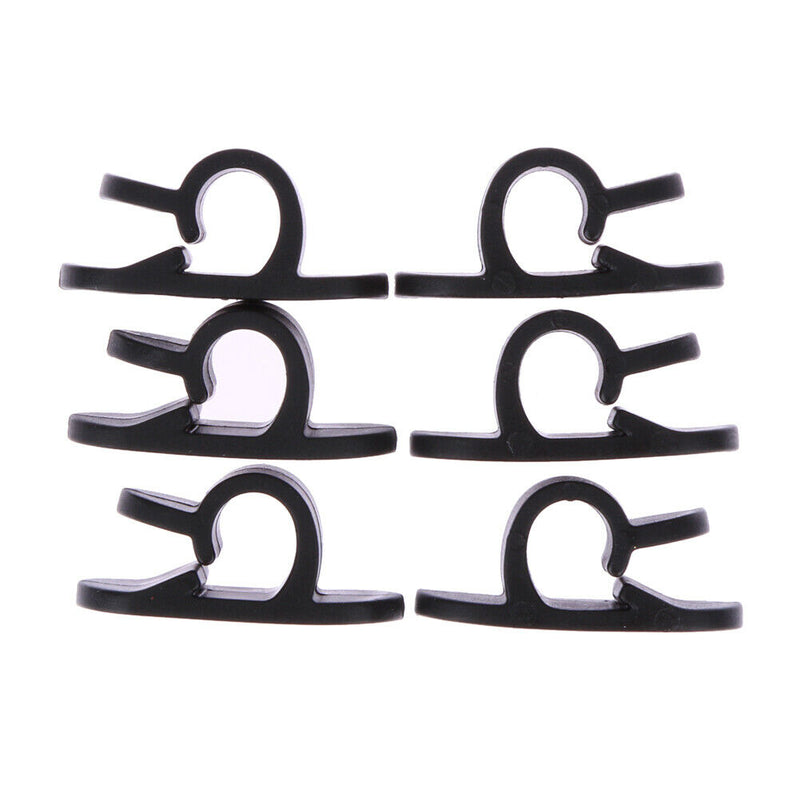 10Pcs Cable Cord Wire Line Organizer Plastic Clips Ties Fixer Holder Black