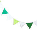 3.2m Green White Fabric Triangle Flags Banners Decor Bunting Pennant