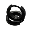 2 Pairs 316L Stainless Steel Huggie Hoop Jewellery Round Ear Snap Earrings