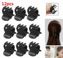 Fashion 12x Women Black Plastic Mini Hairpin 6 Claws Hair Clip Hairclip Clamps