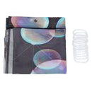 Waterproof Fabric Bathroom Shower Curtain Sheer Panel Decor 12 Hooks Bubble