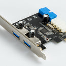 2 Port USB 3.0 PCI-E Expansion Card 19pin Header 4pin IDE Power Connector ME