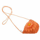 Mini Sunflower Tote Handbag Clutch Purse Single Shoulder Beach Straw grass