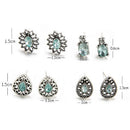 4Pairs Water Drop Crystal Zirconia Stud Earrings Women Boho Jewelry Earring JR