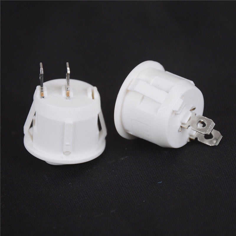 5X Mini Round White 2 Pin Terminal SPST ON-OFF Rocker Switch Snap-in 20mm"12V SE