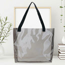 Clear PVC Transparent Shopping Bag Shoulder Handbag Lady Travel Tote (Grey) A