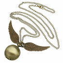 Steampunk Snitch Pocket Watch Necklace Quidditch Wing Clock U3Z9 Pendant Y2 X7K3