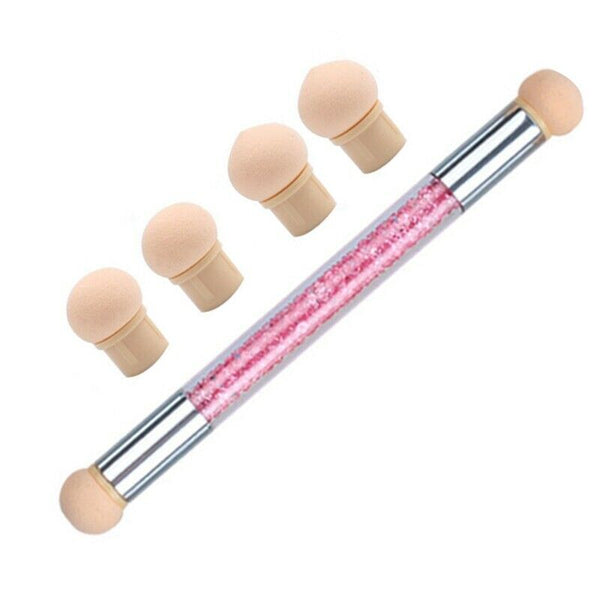 Nail Art Glitter Powder Sponge Brush Rhinestone Gradient Painting Pen Manic W4P6