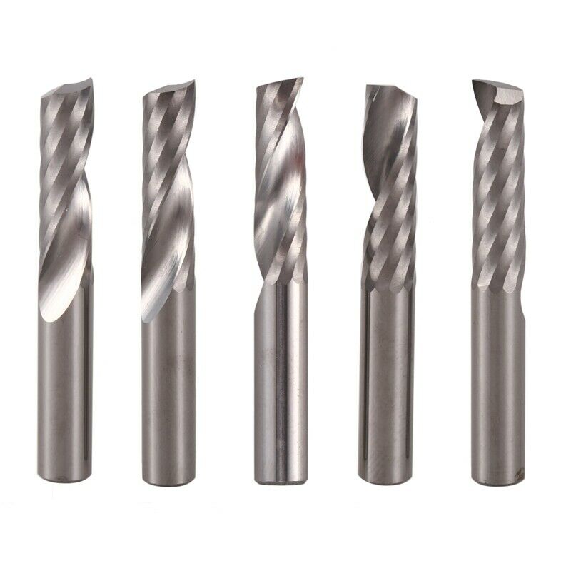 5Pcs 6Mm 1/4 Inch Carbide Cnc Router Bits One Single Flute End Mill Tools 2 F1W3