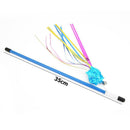 Funny Ring Paper Ball Cat Stick Teaser Wand Cats Interactive Toys (Blue) A