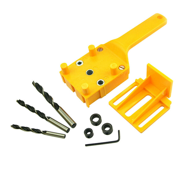 2 Pieces Handheld Doweling Jig 6 8 10mm Drill Guide Metal Drill Bit Wood