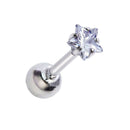lot of 3-size Zircon crystal Helix Ring  Piercing Stud 3,4,5mm Ball