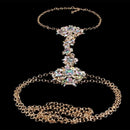 Women Sexy Necklace Blue Flower Beads Fashion Metal Body Chain Jewelry QHX