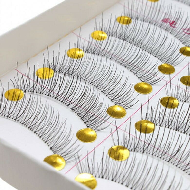 10Pair Natural Women Lady Long Eye Lashes Beauty Makeup Handmade False Eyelashes