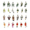 50Pcs 1/87 HO Color Figures Models  Models for Railway Ornaments Accessories