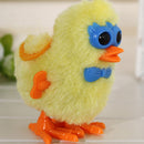 Wind-up Jumping Cartoon Chicken Baby Children Plush Fluffy Clockwork Toys LJ
