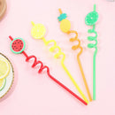 4pcs Reusable PVC Drinking Straws Cute Fruit Straws Hawaii Party Table DecME