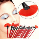 24PCS Wood Professional Brushes Kit Cosmetic Make Up Set with Pouch Bag A