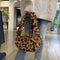 Fashion Leopard Print Crossbody Bag Women Plush Autumn Winter Pouch (Brown)