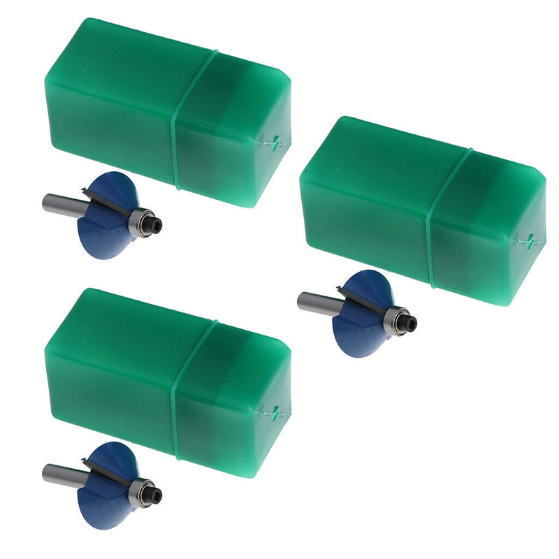 3pcs 1/4 Inch Shank Chamfer Edging Cutter Carpentry Router Bit for Wooden Door