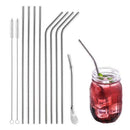 1X(Drinking Straws Set Of 12 Pieces Stainless Steel Reutilisables With Clea