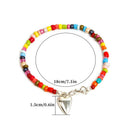 Boho Multicolor Bead Heart Pendant Bracelets Bangle Charm Women Jewelry Gift Gw