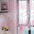 Flowers Tile Sheer Curtains for Bedroom Curtain Floral Embroidery Voile Sheer