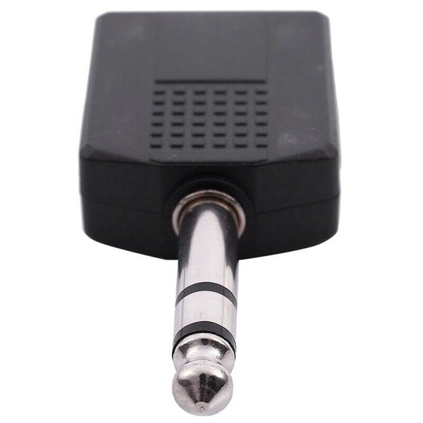 Mono 6.35mm Male Plug to Dual 6.35mm Female Socket Splitter Adapter Connect Y2Z6