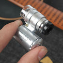 Portable 60x Handheld Mini Pocket Microscope Loupe Jeweler Magnifier With LED