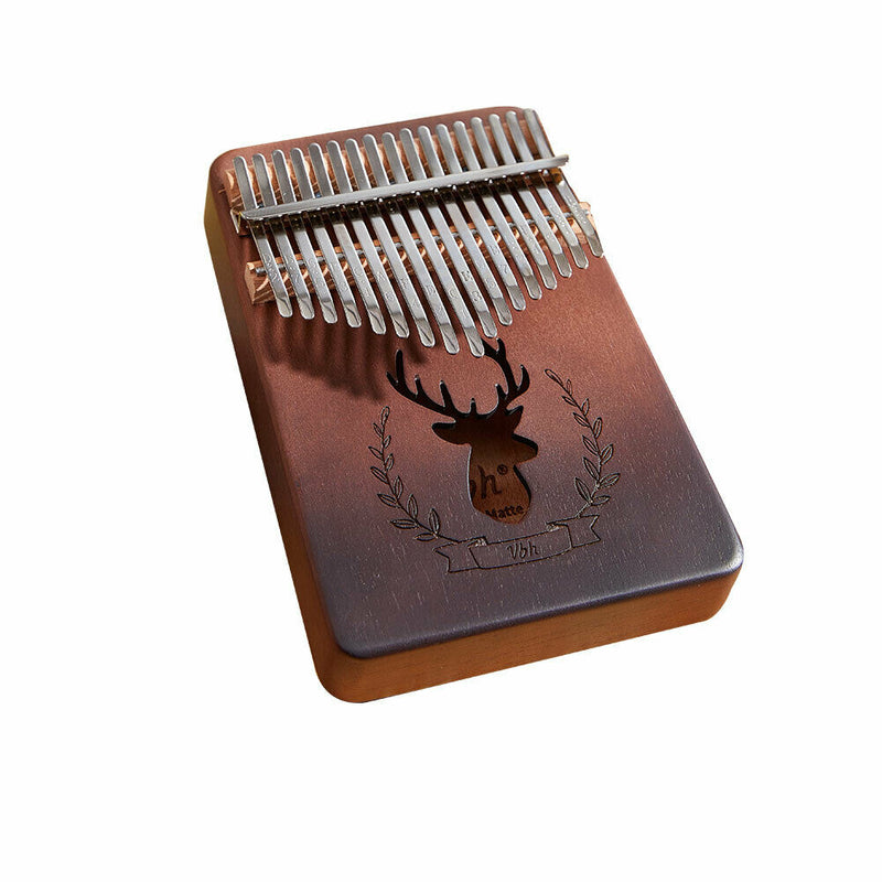17 Key Gradient Deer Kalimba Mahogany Thumb Piano for Beginner Kid (Coffee)