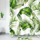 Tropical Plants Waterproof Shower Curtain Bathroom Shower Curtain Leaves Pr