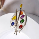 Fashion Brooch Colorful Enamel Artist Palette Pin Corsage Brooch Women JewelryOZ