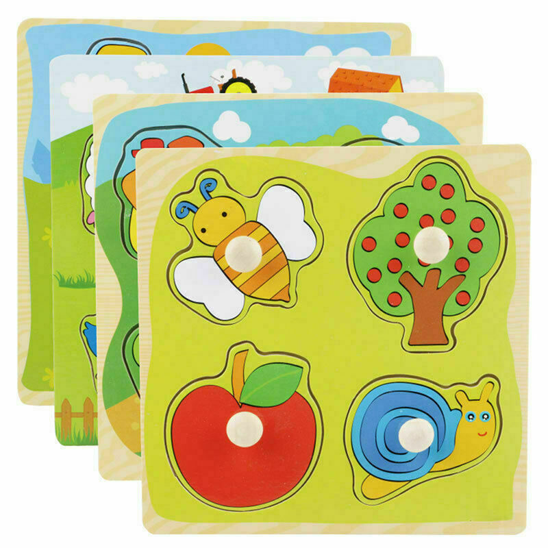 Baby Child Kid Wooden Creative Colorful Educational Toys Puzzle Q7O5 Brick D4C3