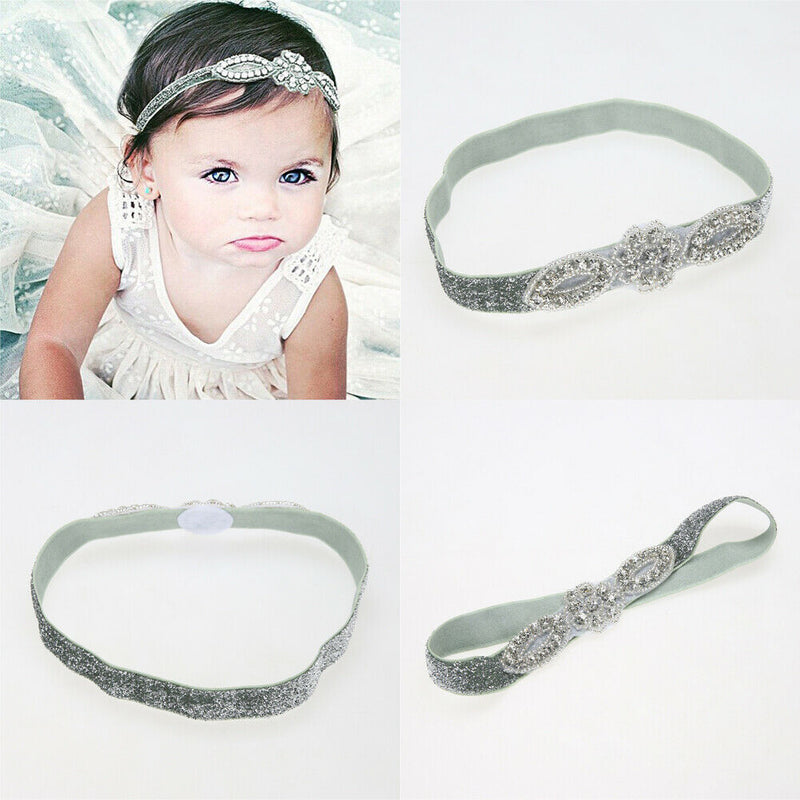 Baby Infant Kids Glittery Crystal Rhinestone Headband Hairband Head Wrap