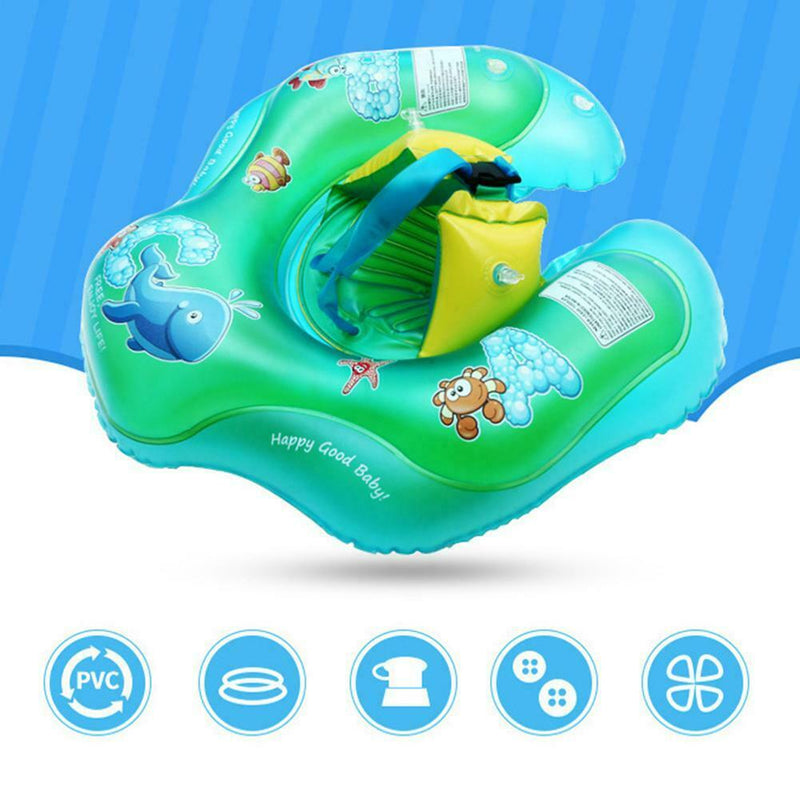 Cartoon Baby Swimming Ring Anti Rollover Portable Pool Float Swim Protector