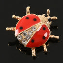 Fashion animal rhinestone ladybug brooch for Unisex jewelry