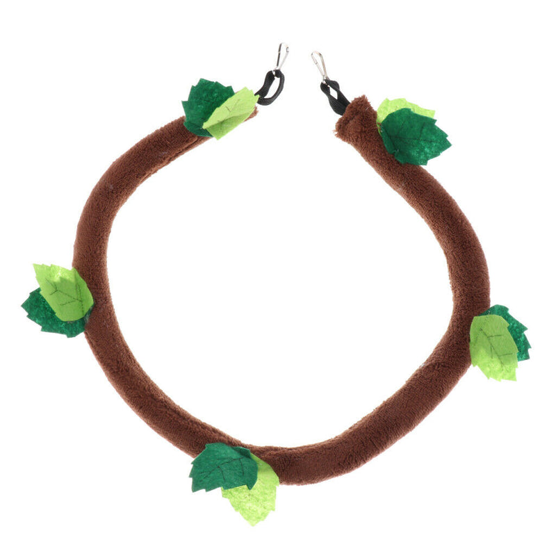 Parrot Bird Hamster Toys Leaf Decor Rope Perch Suspension Bridge Swing 55cm