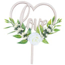 Love Flower Happy Birthday Cake Toppers White Rose Decor Wedding Party DecorBX