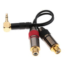 3.5mm Right Angle Male to 2x RCA Female Auxiliary Audio Connector Cable