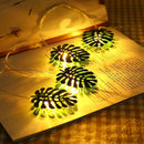 Green Leaf LED Light Fairy String Iron Art for Xmas Girl Bedroom Home Decor