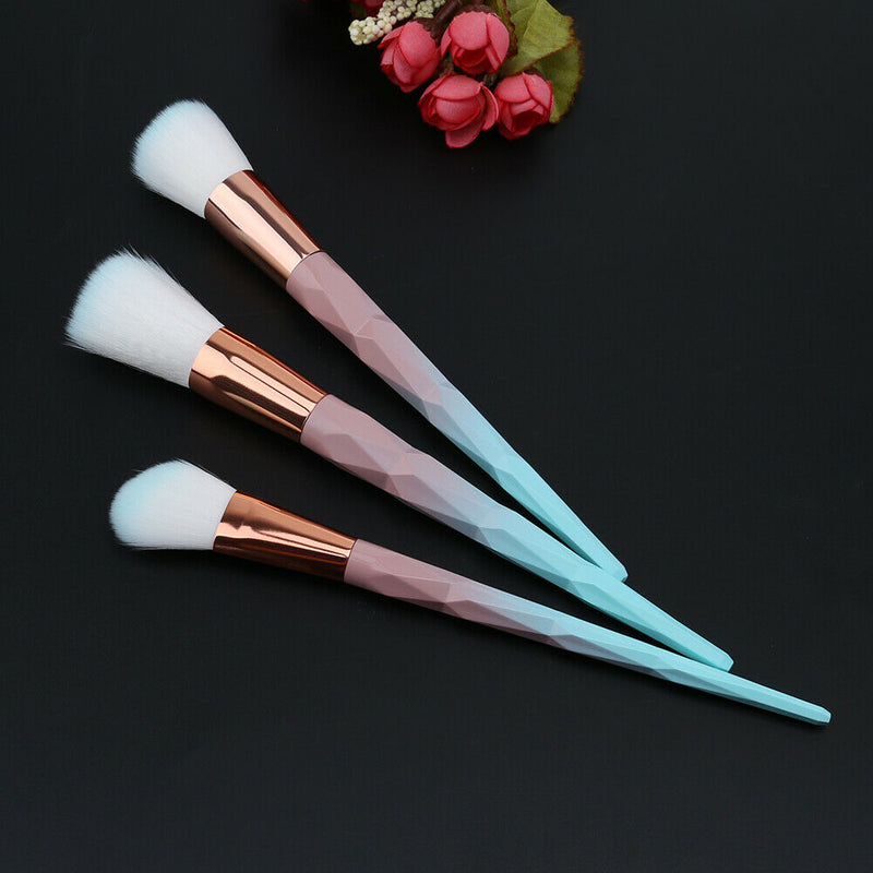 3pcs Diamond Pink Gradient Green Makeup Brush A